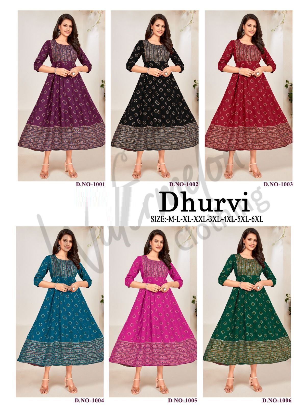 Dhurvi 1001 Printed Anarkali Kurtis Catalog
